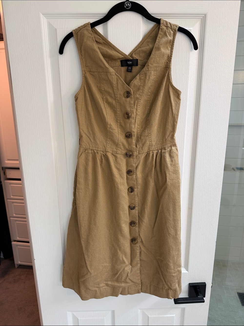 Mossimo Supply Co. Button-Front Midi Dress in Tan